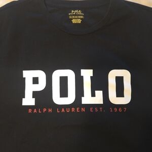 Polo by Ralph Lauren Black Tee with White and Red Logo